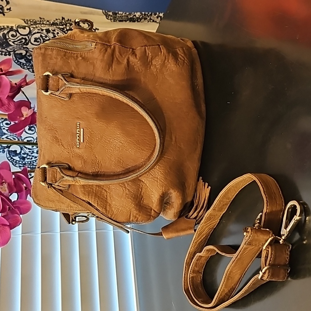 Omnia Crystal Leather Handbag/Crossbody